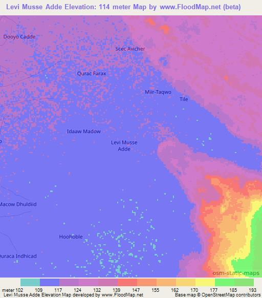 Levi Musse Adde,Somalia Elevation Map
