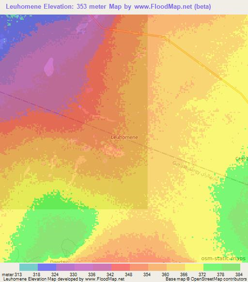 Leuhomene,Somalia Elevation Map