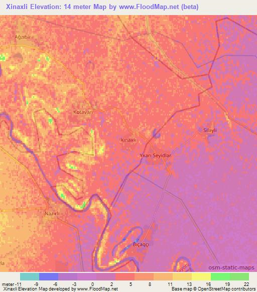 Xinaxli,Azerbaijan Elevation Map