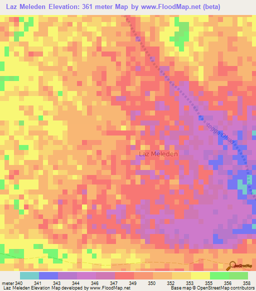 Laz Meleden,Somalia Elevation Map