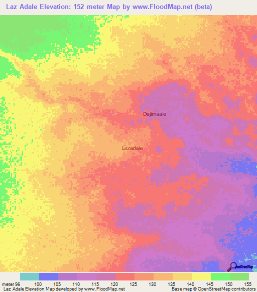 Laz Adale,Somalia Elevation Map