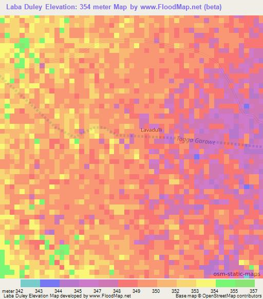 Laba Duley,Somalia Elevation Map