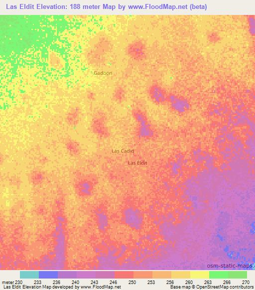 Las Eldit,Somalia Elevation Map