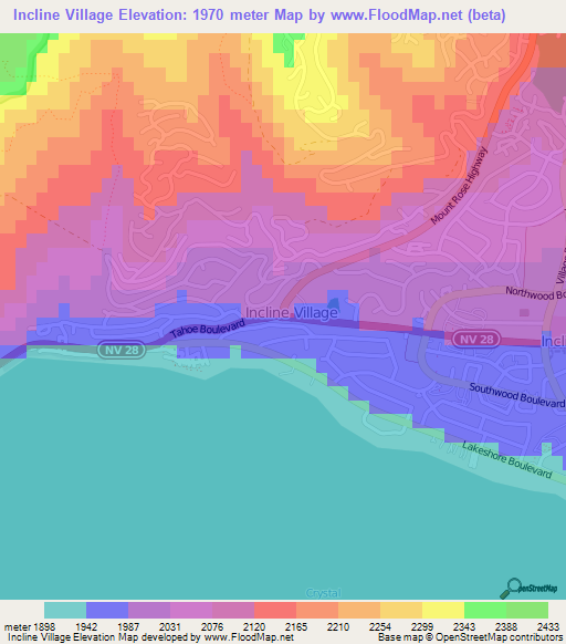 Incline Village,US Elevation Map