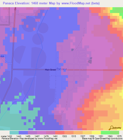 Panaca,US Elevation Map