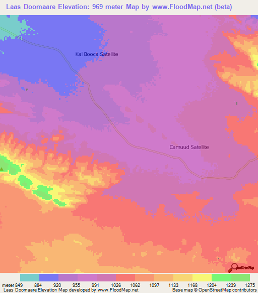 Laas Doomaare,Somalia Elevation Map