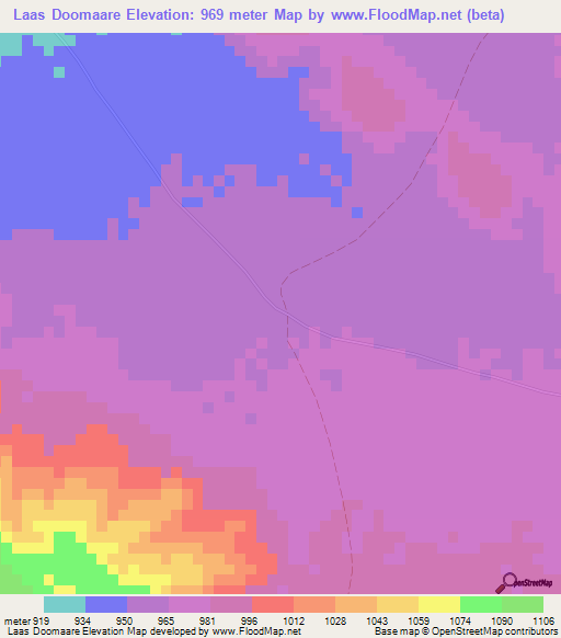 Laas Doomaare,Somalia Elevation Map