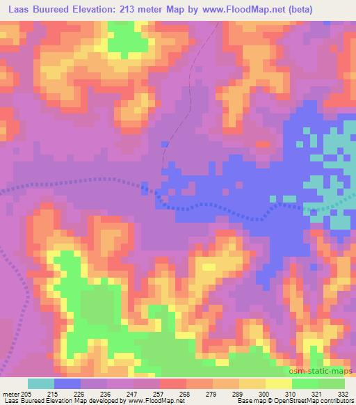 Laas Buureed,Somalia Elevation Map