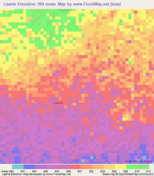 Laanle,Somalia Elevation Map