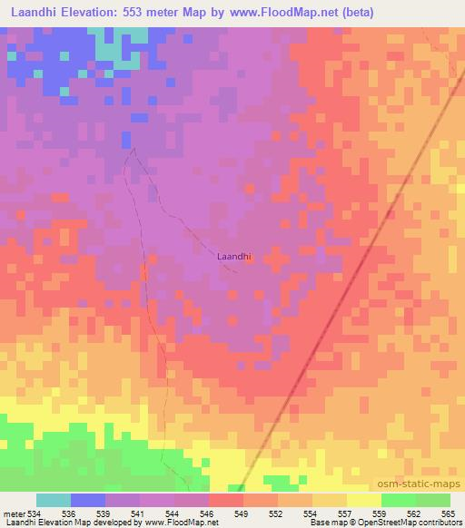Laandhi,Somalia Elevation Map