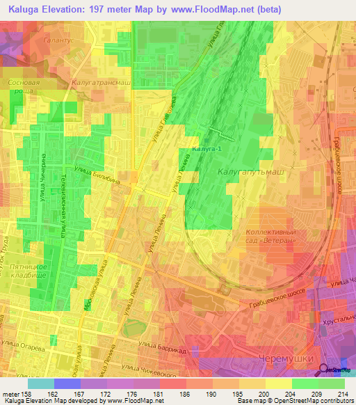 Kaluga,Russia Elevation Map