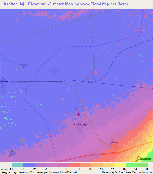 Asghar Hajji,Iran Elevation Map