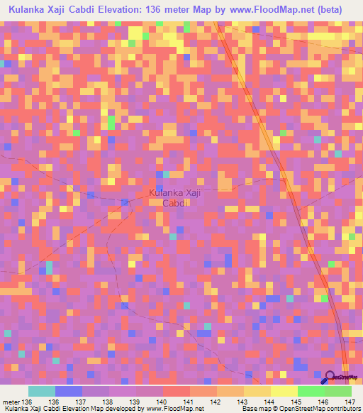 Kulanka Xaji Cabdi,Somalia Elevation Map