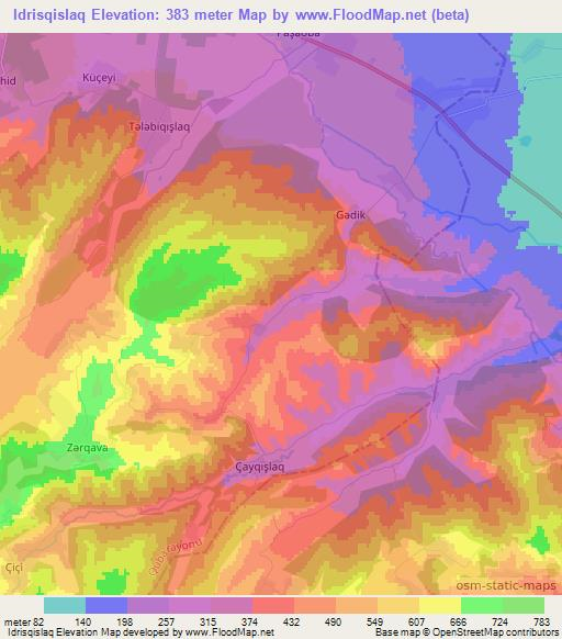 Idrisqislaq,Azerbaijan Elevation Map