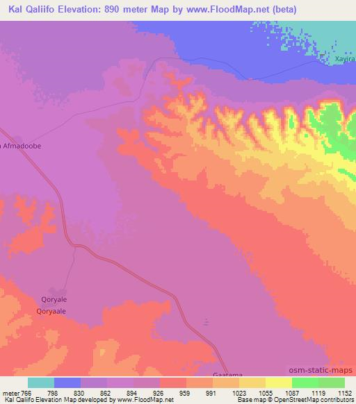 Kal Qaliifo,Somalia Elevation Map