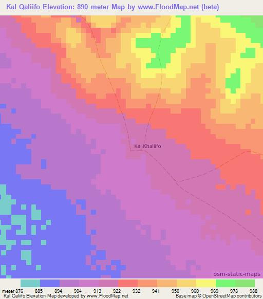 Kal Qaliifo,Somalia Elevation Map