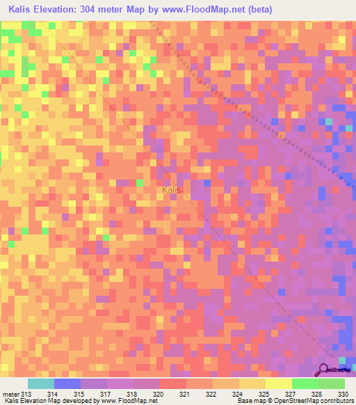 Kalis,Somalia Elevation Map