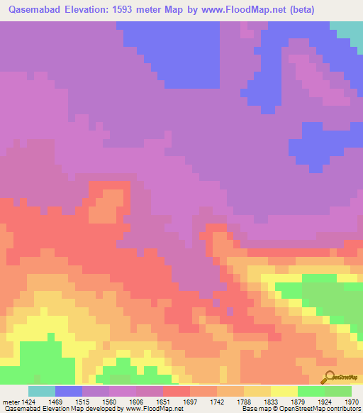 Qasemabad,Iran Elevation Map