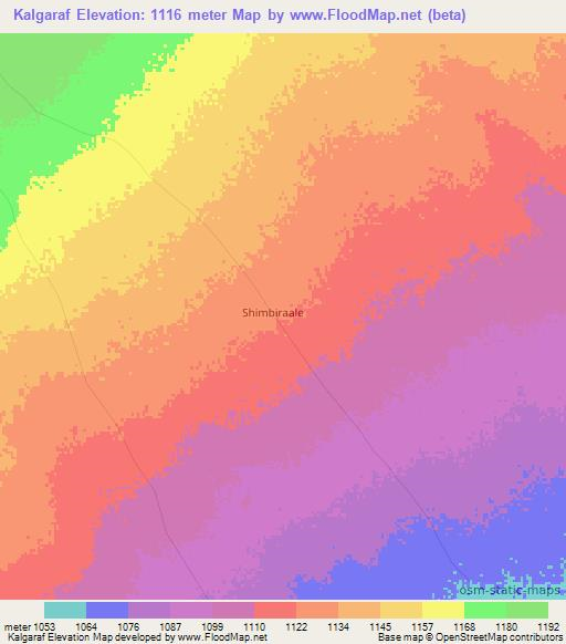 Kalgaraf,Somalia Elevation Map