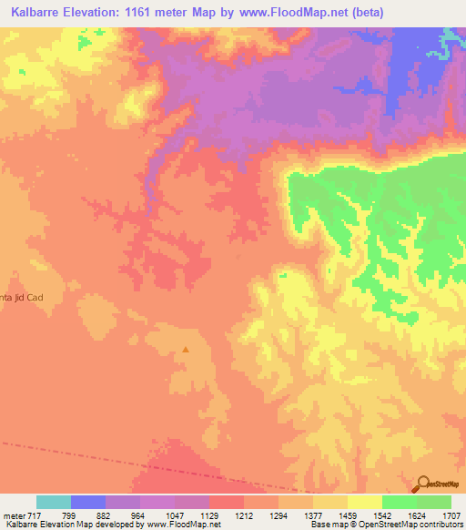 Kalbarre,Somalia Elevation Map