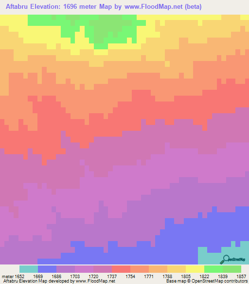 Aftabru,Iran Elevation Map