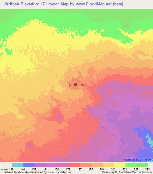 Jirriiban,Somalia Elevation Map