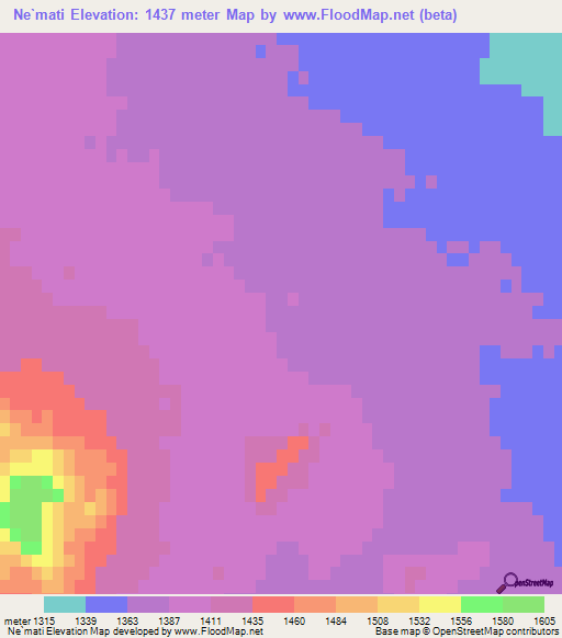 Ne`mati,Iran Elevation Map