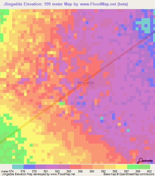 Jiingadda,Somalia Elevation Map