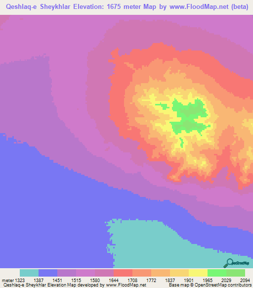 Qeshlaq-e Sheykhlar,Iran Elevation Map