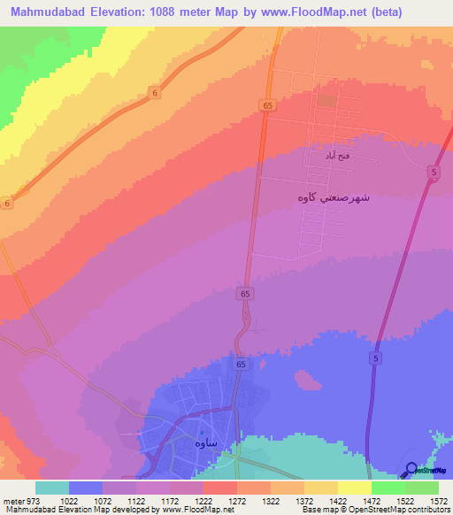 Mahmudabad,Iran Elevation Map