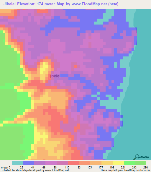 Jibalei,Somalia Elevation Map