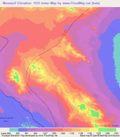 Musaqoli,Iran Elevation Map