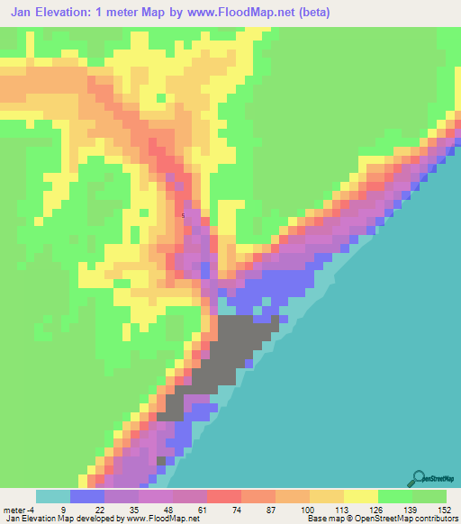 Jan,Somalia Elevation Map