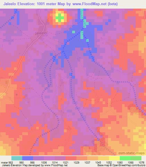 Jaleelo,Somalia Elevation Map