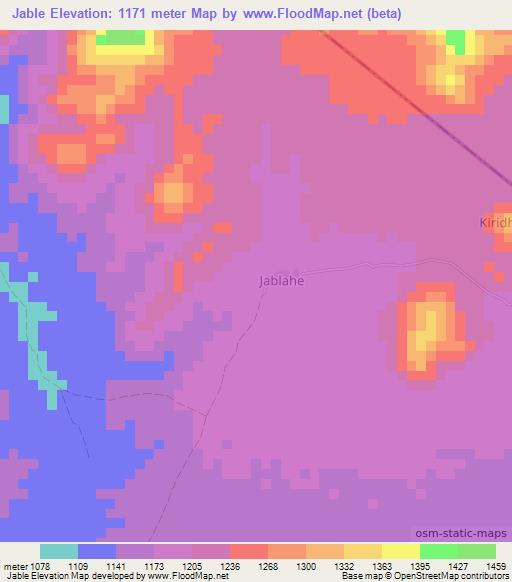 Jable,Somalia Elevation Map