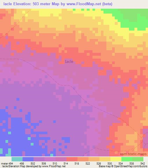 Iacle,Somalia Elevation Map