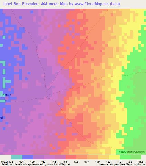Iabel Bon,Somalia Elevation Map