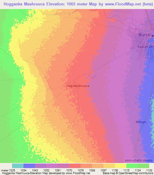 Hogganka Mashruuca,Somalia Elevation Map
