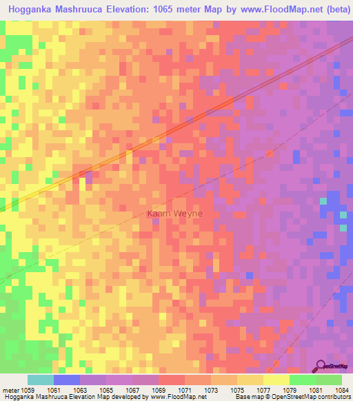 Hogganka Mashruuca,Somalia Elevation Map