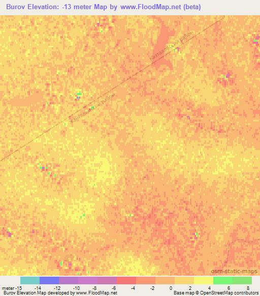 Burov,Kazakhstan Elevation Map