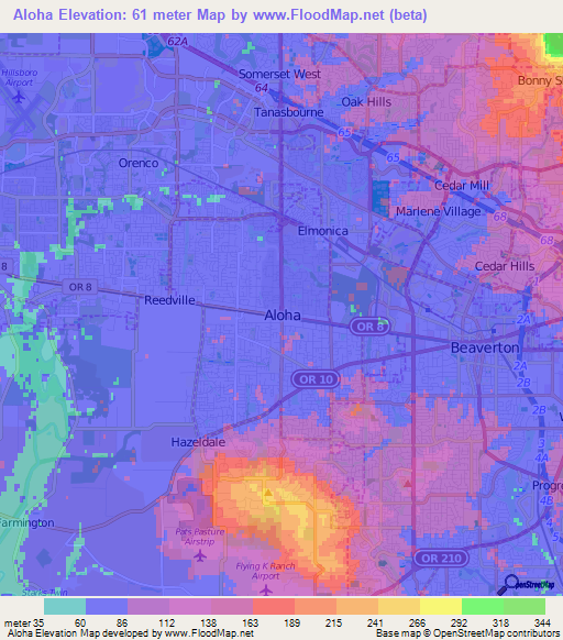 Aloha,US Elevation Map