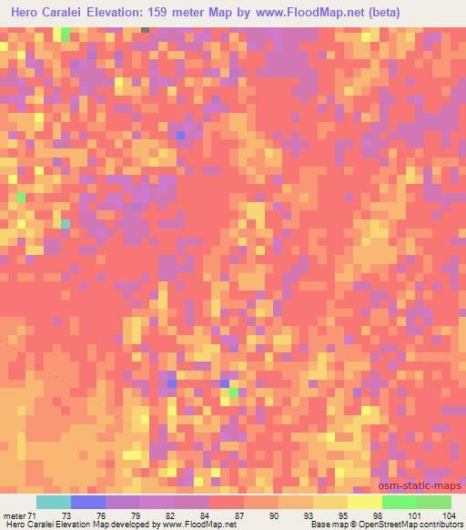 Hero Caralei,Somalia Elevation Map