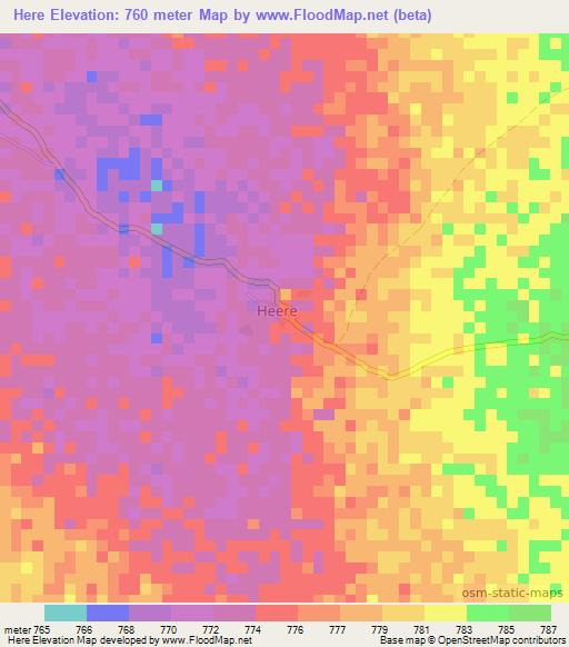 Here,Somalia Elevation Map