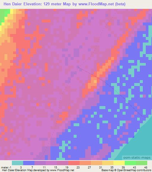 Hen Daier,Somalia Elevation Map