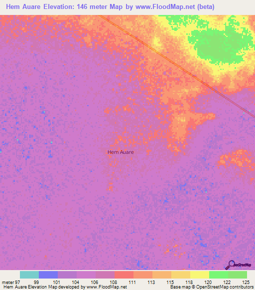Hem Auare,Somalia Elevation Map