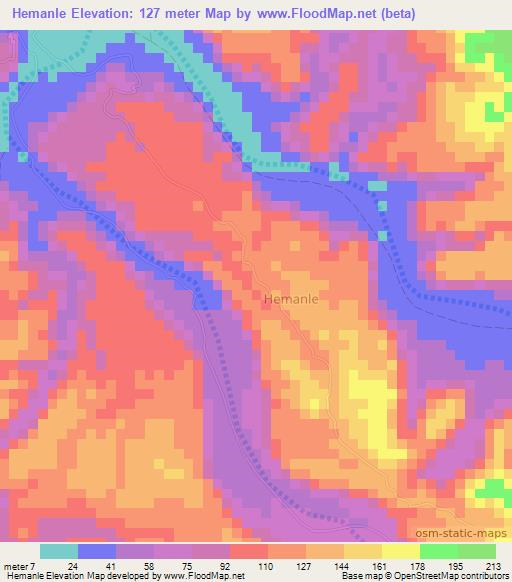 Hemanle,Somalia Elevation Map