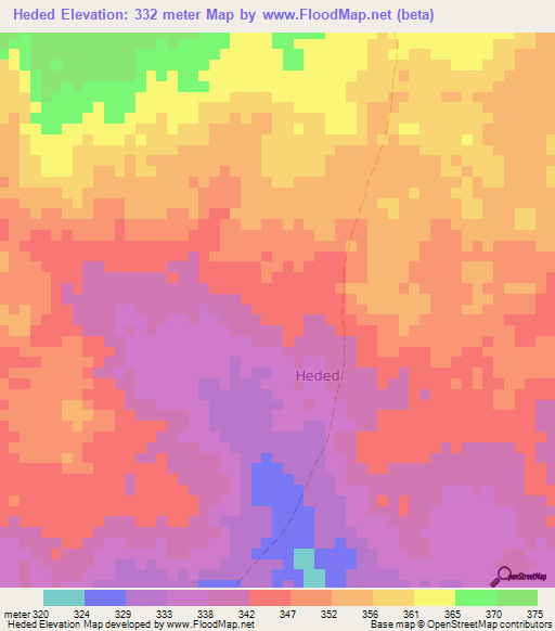 Heded,Somalia Elevation Map