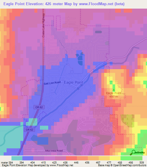 Eagle Point,US Elevation Map