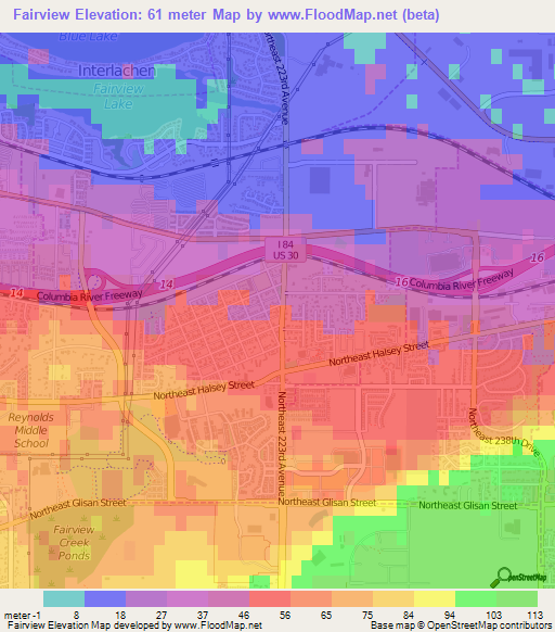 Fairview,US Elevation Map
