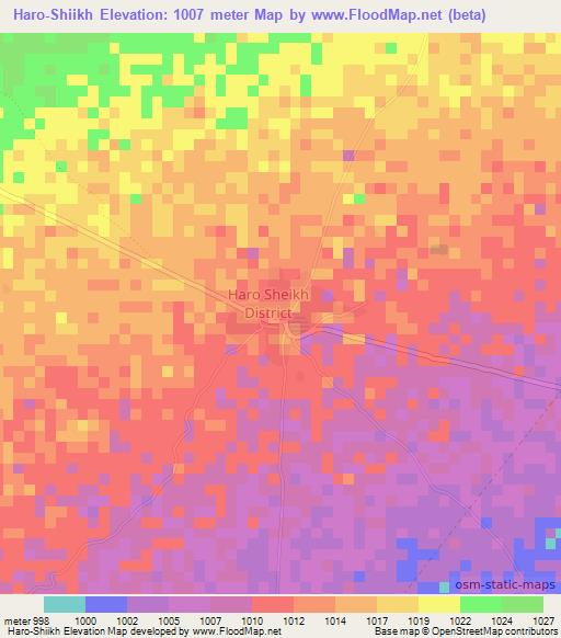 Haro-Shiikh,Somalia Elevation Map
